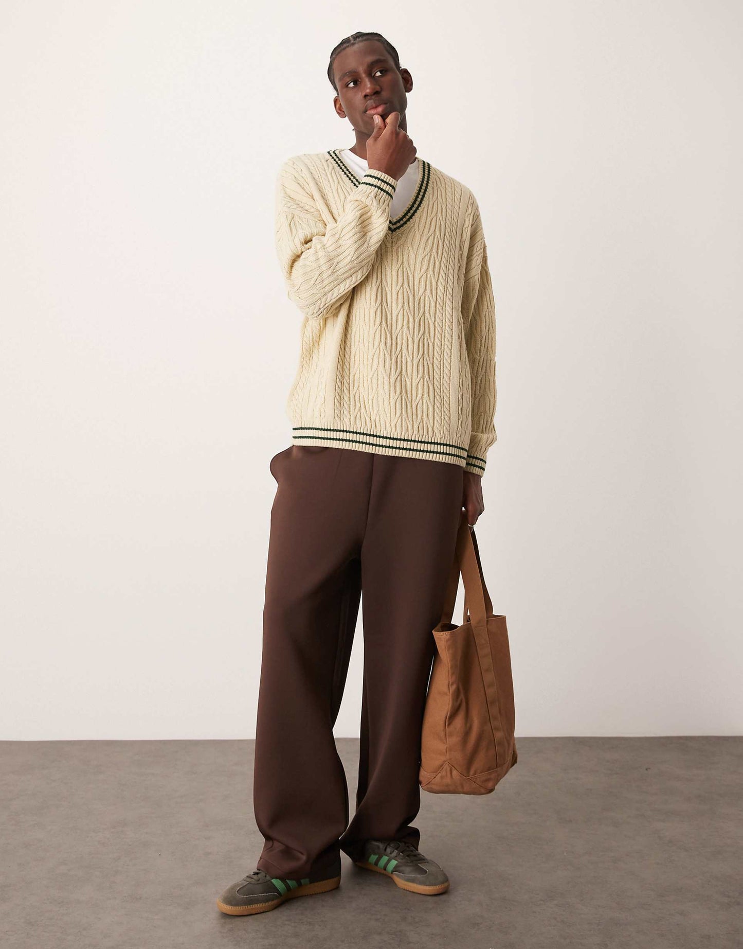 Oversized Cable Knit Cricket Jumper