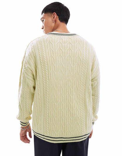 Oversized Cable Knit Cricket Jumper