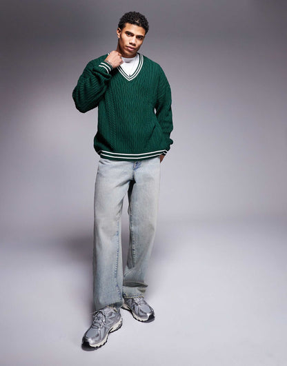 Oversized Cable Knit Cricket Jumper