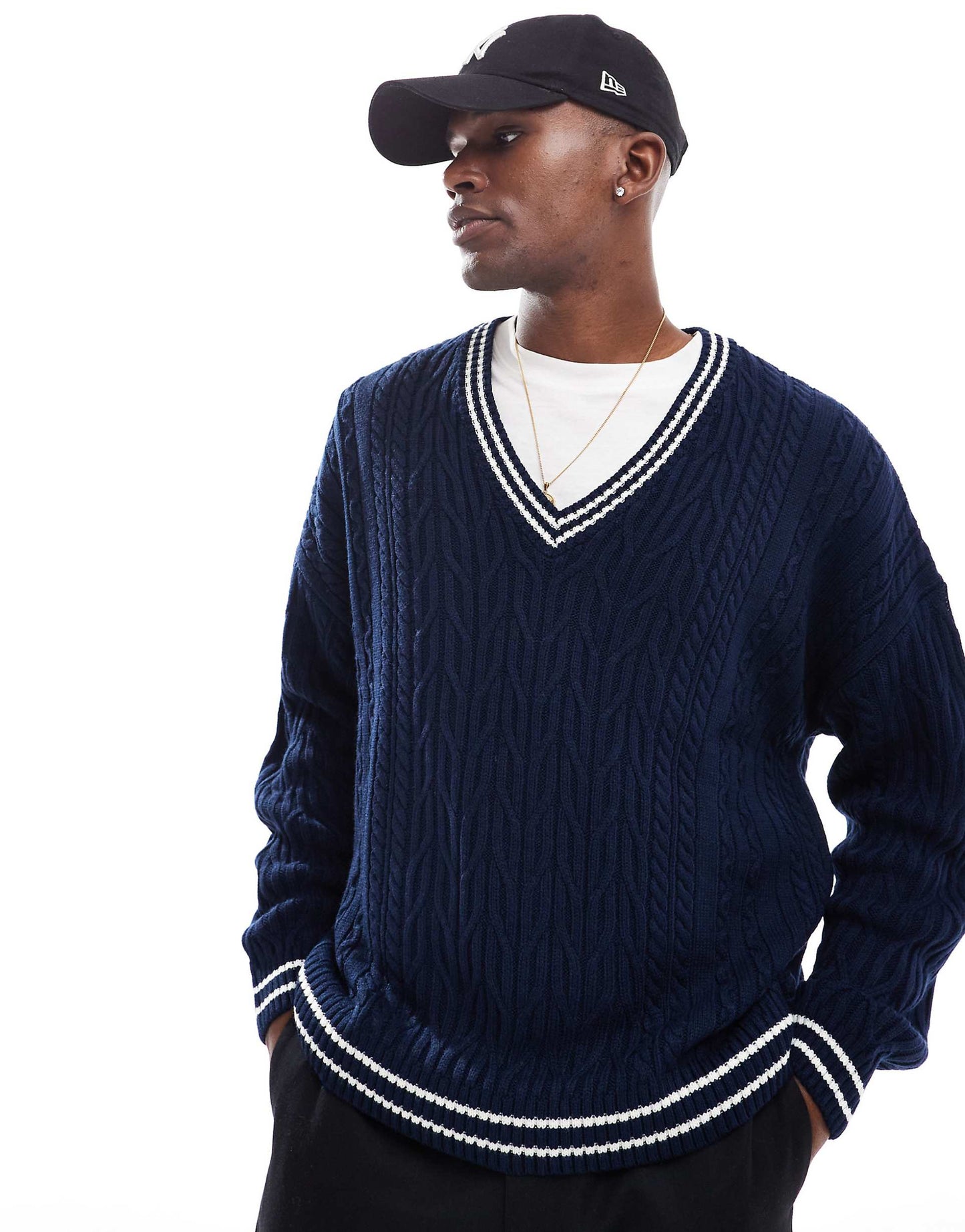 Oversized Cable Knit Cricket Jumper