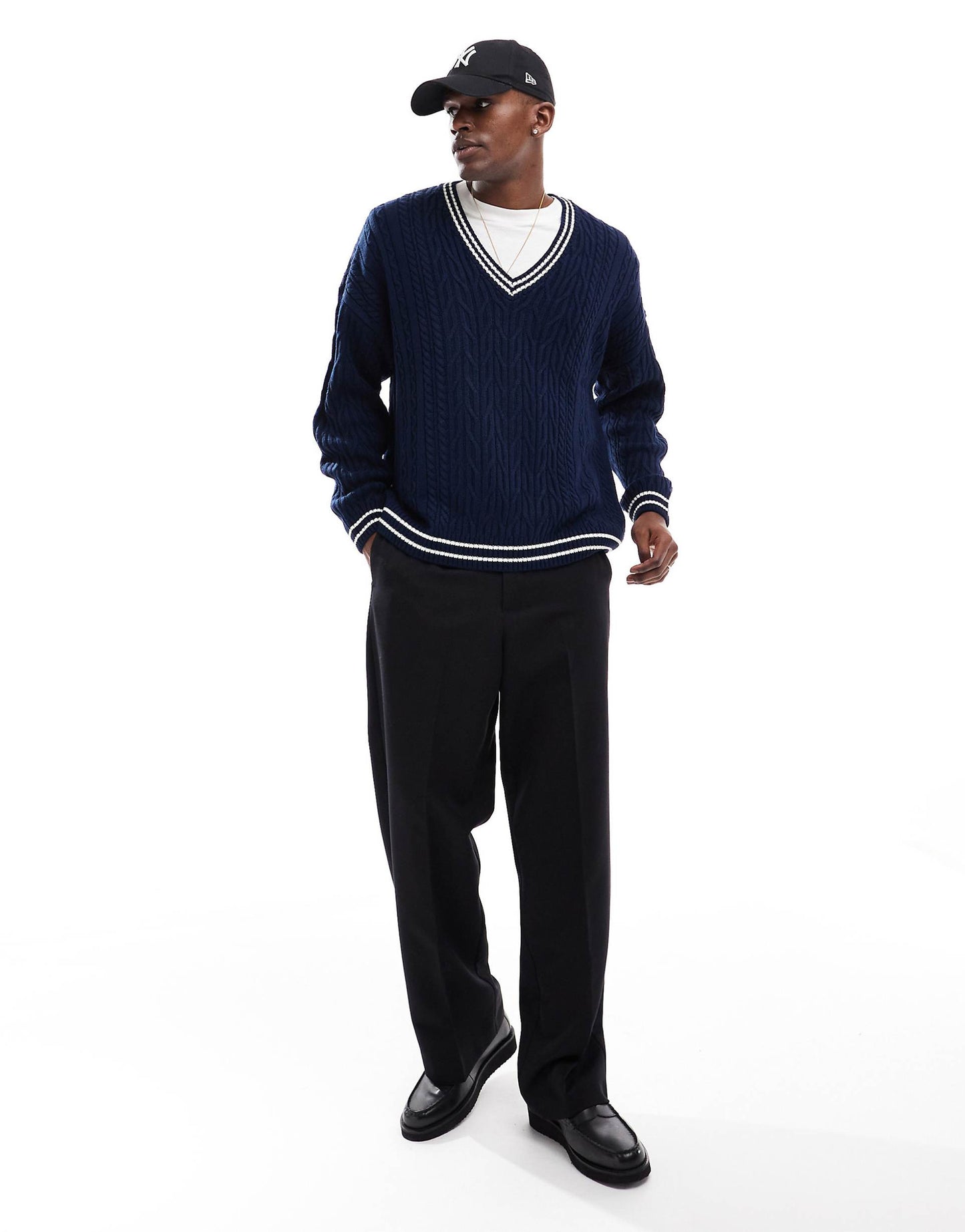 Oversized Cable Knit Cricket Jumper