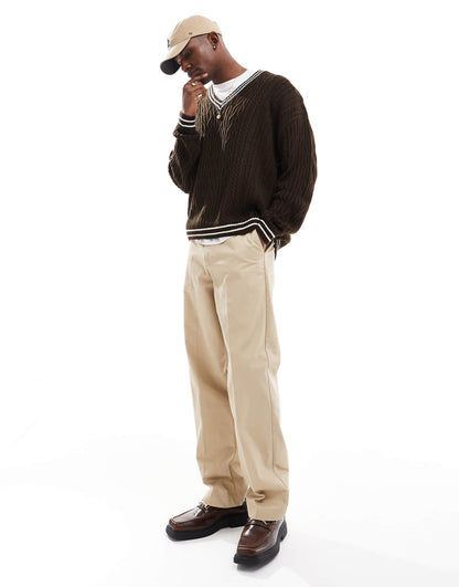 Oversized Cable Knit Cricket Jumper