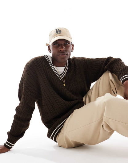 Oversized Cable Knit Cricket Jumper