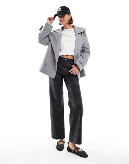 Formal Faux Wool Pea Coat