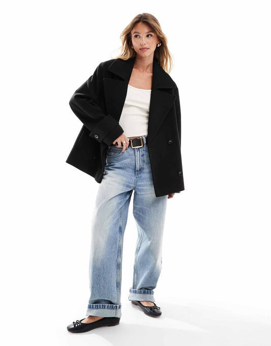 Formal Faux Wool Pea Coat