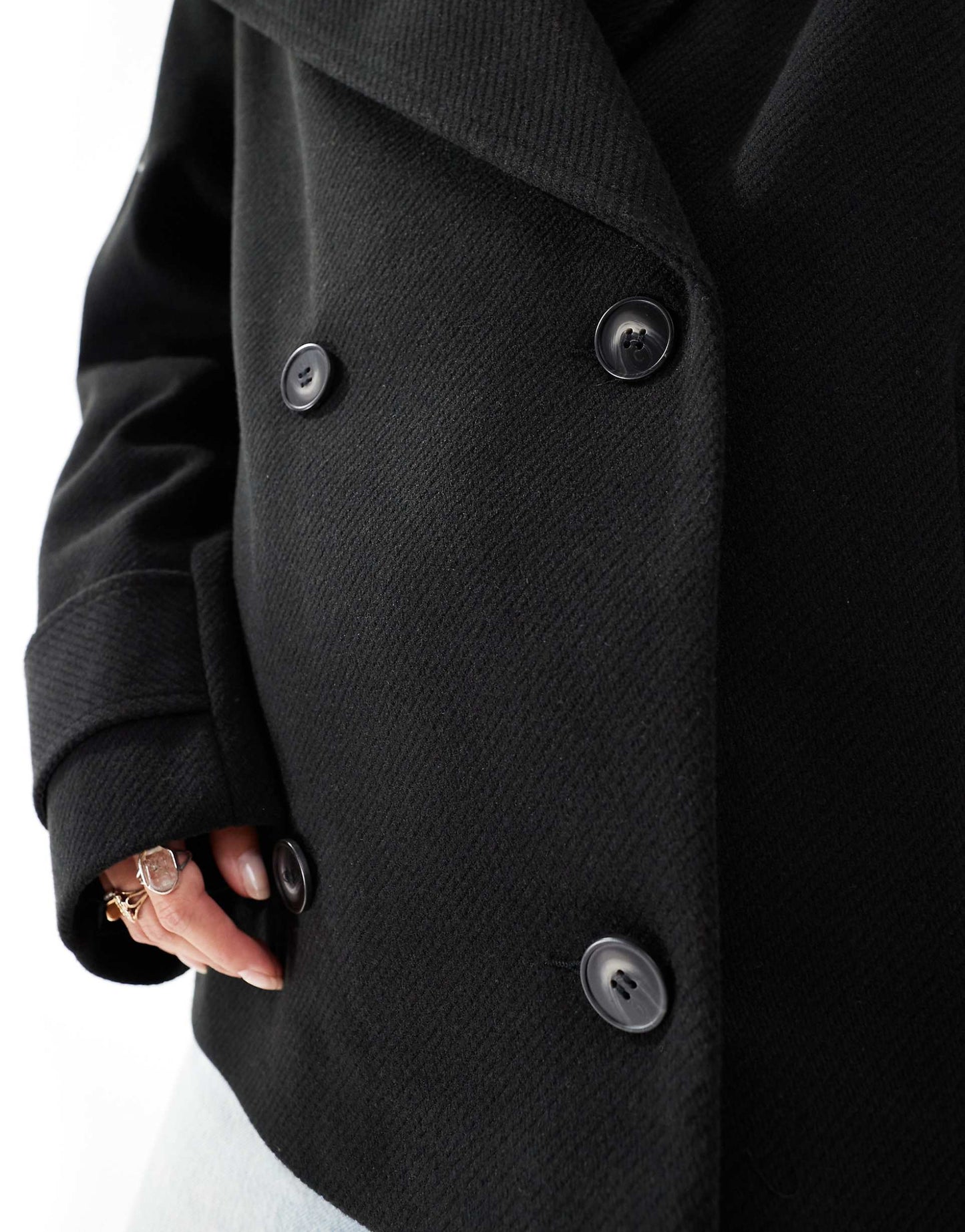 Formal Faux Wool Pea Coat