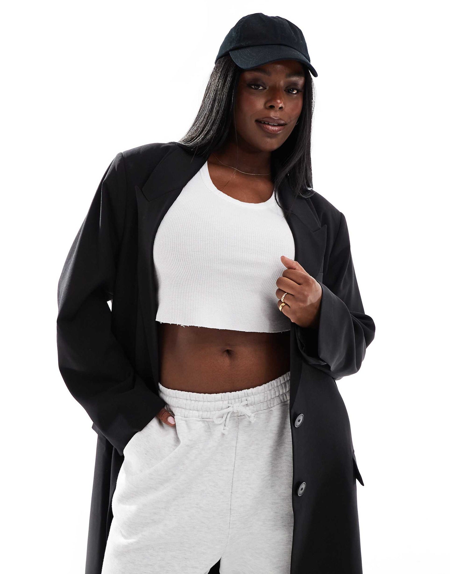 Curve Tailored Single Breast Dad Coat