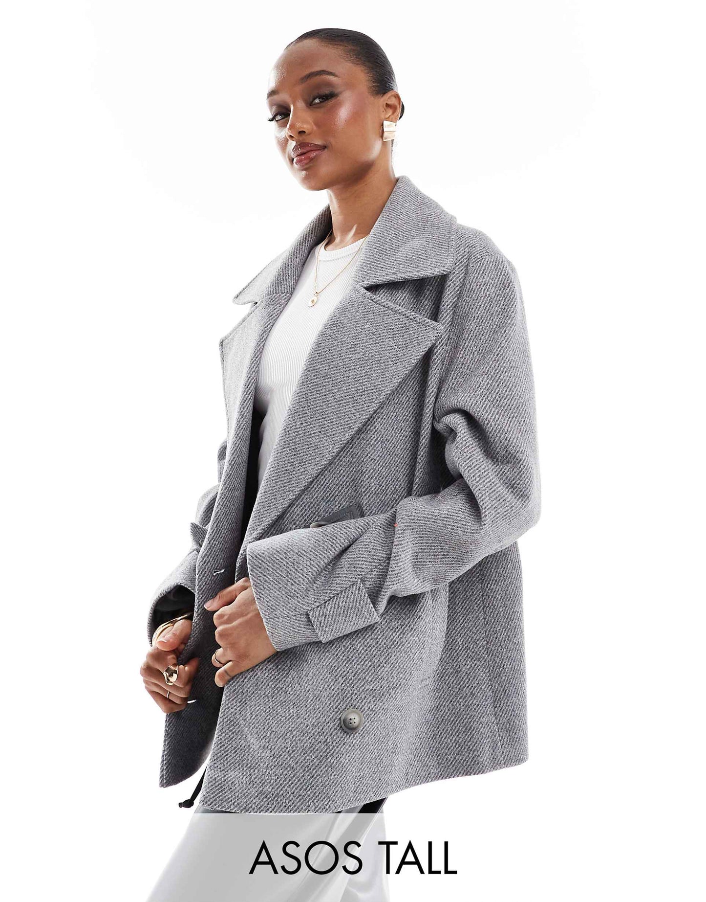 Tall Formal Faux Wool Pea Coat