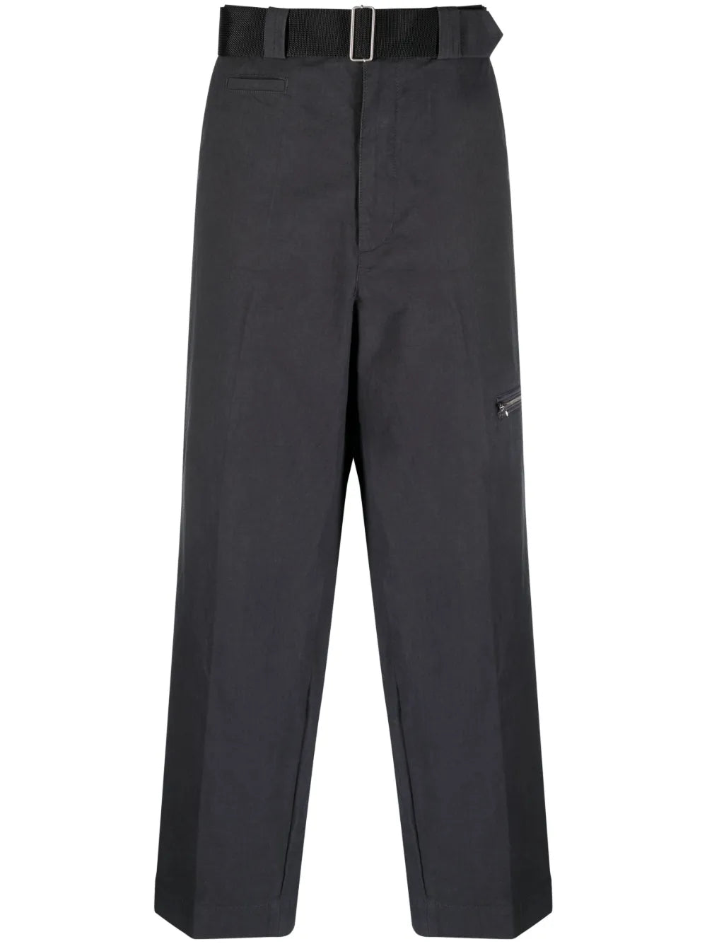 Zip-Detail Cotton Trousers