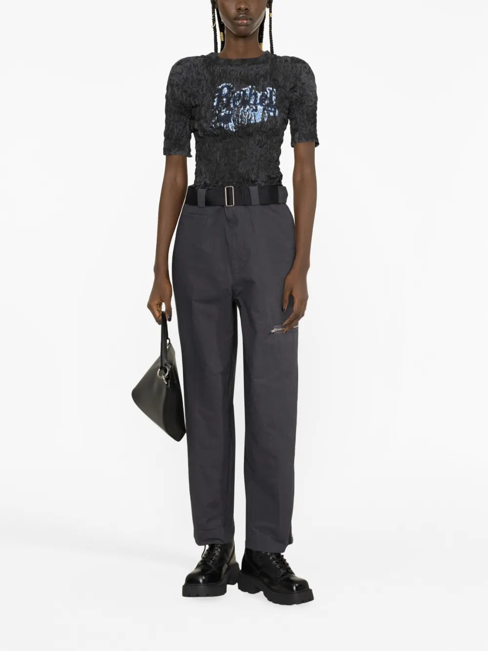 Zip-Detail Cotton Trousers