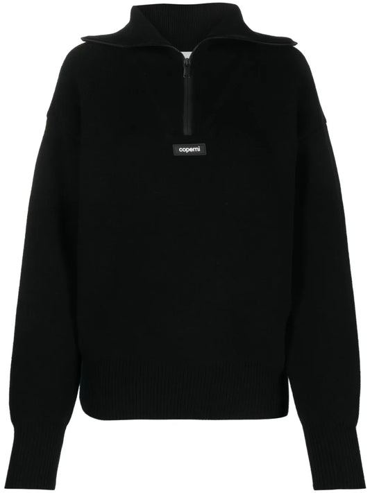 Logo Patch Half-Zip Jumper
