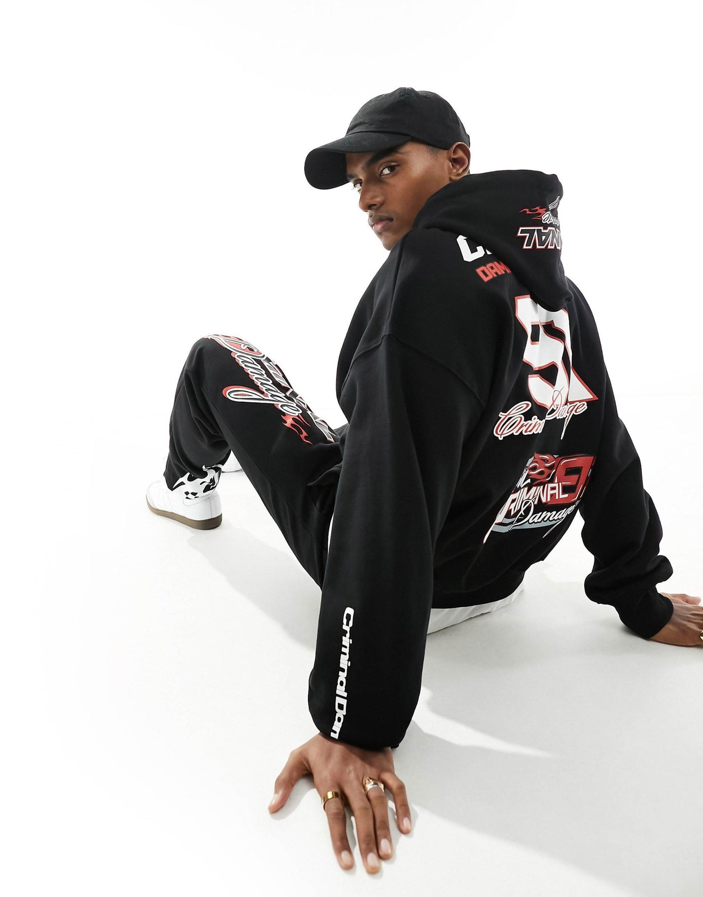 Heavyweight Hoodie With Racing Graphics