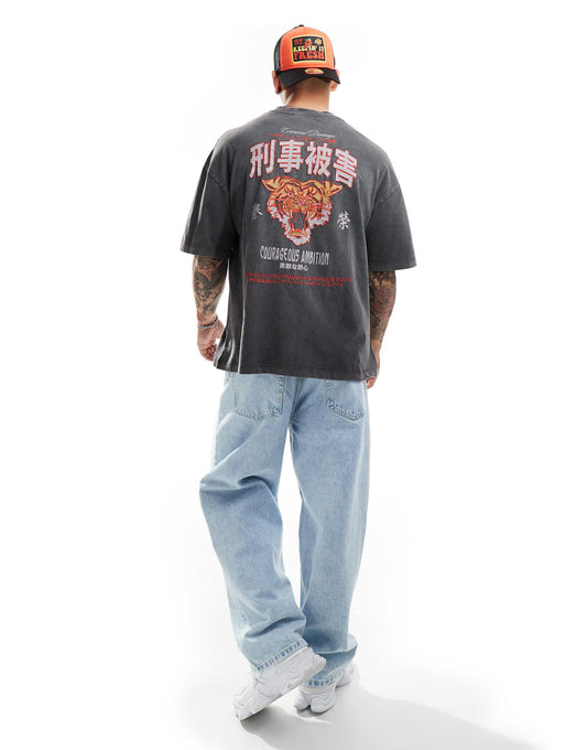 Oversized Graphic T-Shirt With Front Embriodery