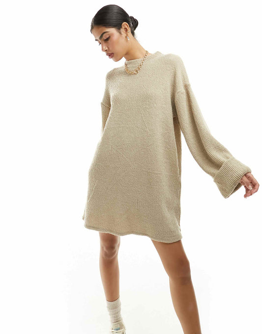 Supersoft Turn Back Cuff Mini Sweat Dress