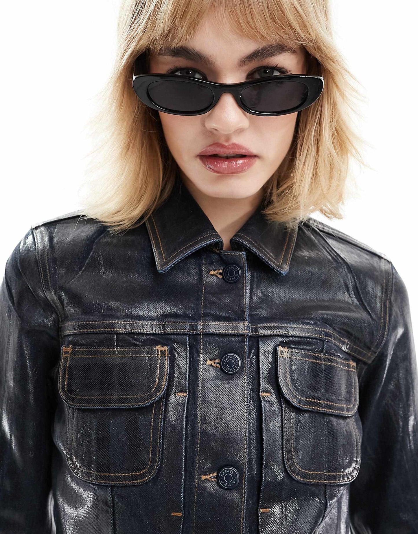 Metallic Wash Denim Jacket