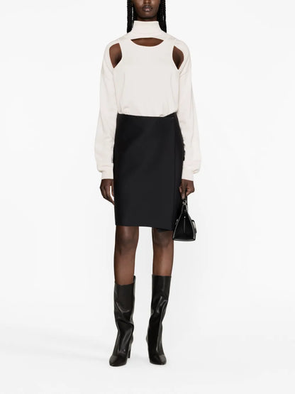 Cut-Out Detail High-Neck Jumper