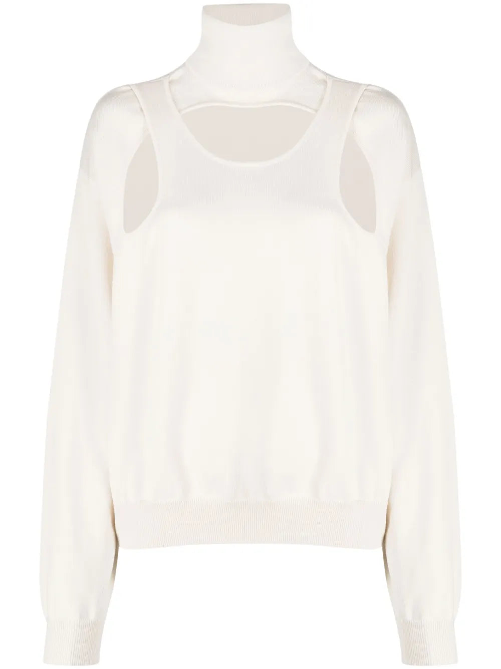 Cut-Out Detail High-Neck Jumper