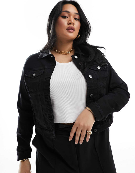 Curve Cropped Denim Jacket