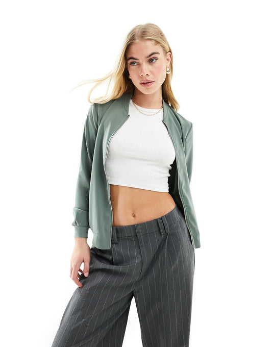Lightweight Zip Front Bomber Jacket