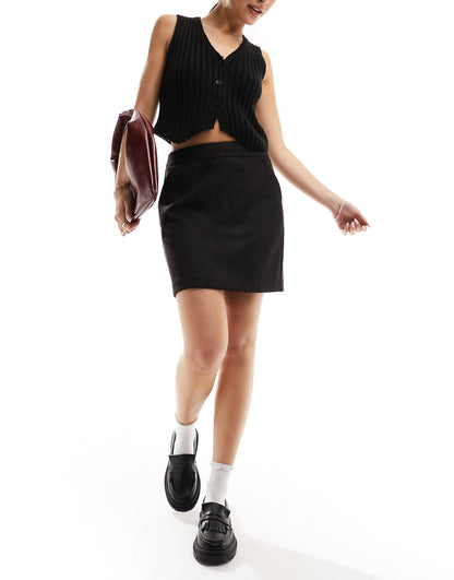 Faux Suede Mini Skirt