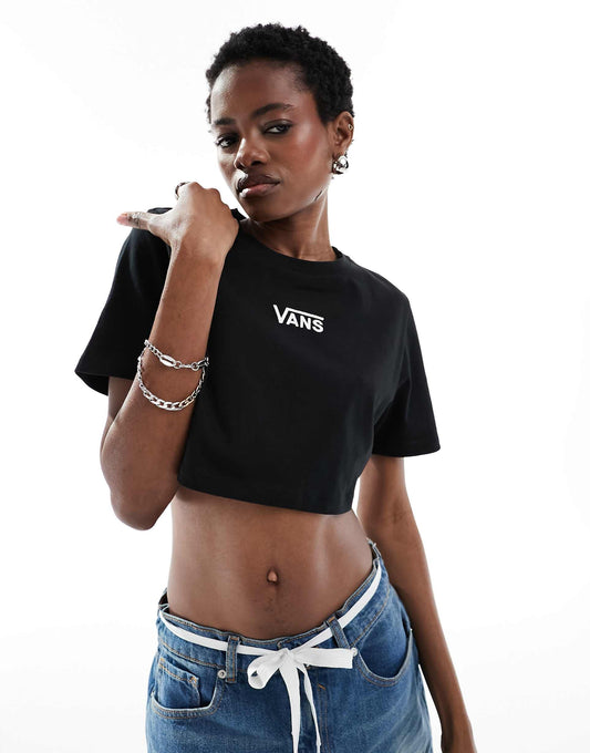 Flying V Logo Cropped Crew T-Shirt