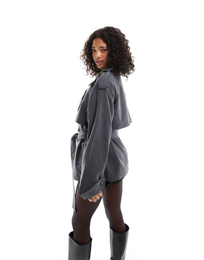 Oversized Tailored Trench Coat With Belt