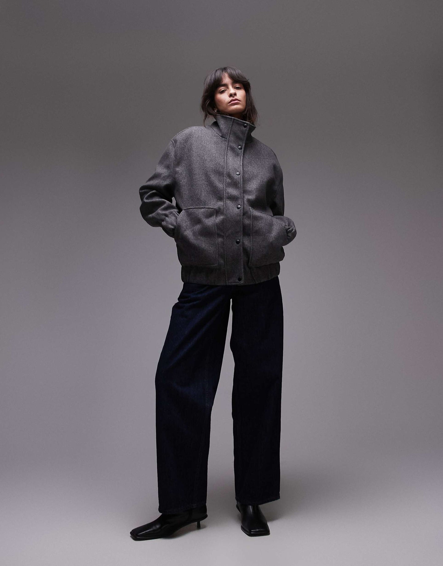 Wool Look Bomber Jacket