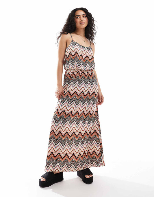 Strappy Maxi Printed Dress