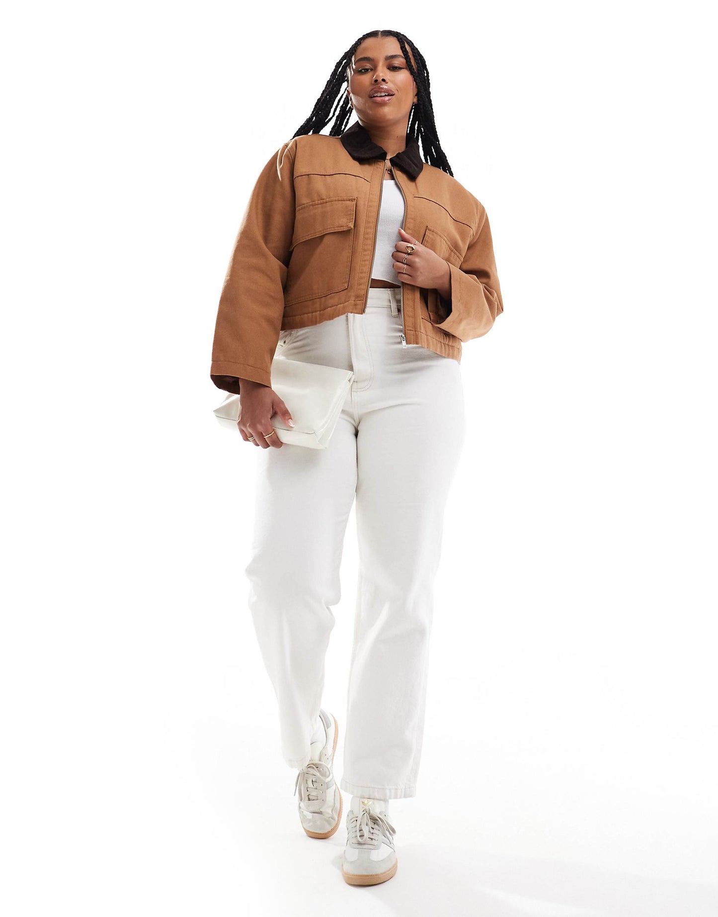 Curve Cropped Pocket Canvas Jacket