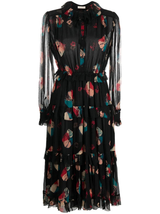 Reina Chiffon Midi Dress
