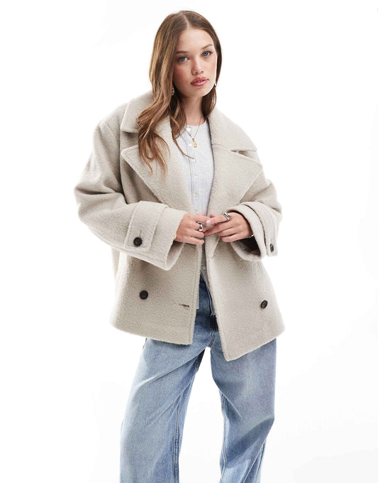 Faux Wool Pea Coat
