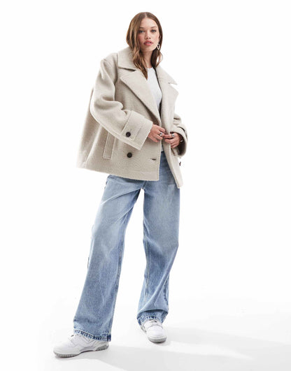Faux Wool Pea Coat