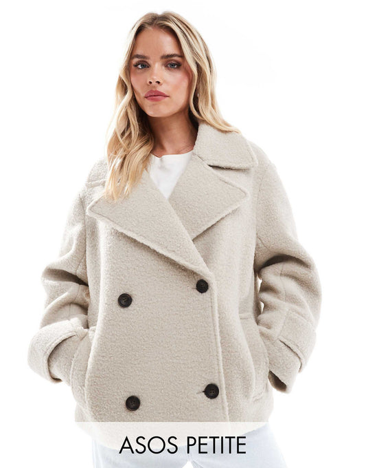 Petite Faux Wool Pea Coat