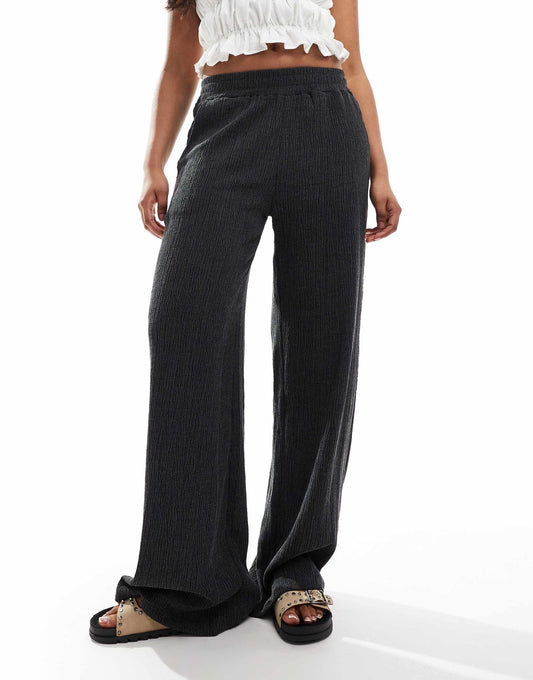 Textured Wide Leg Trouser