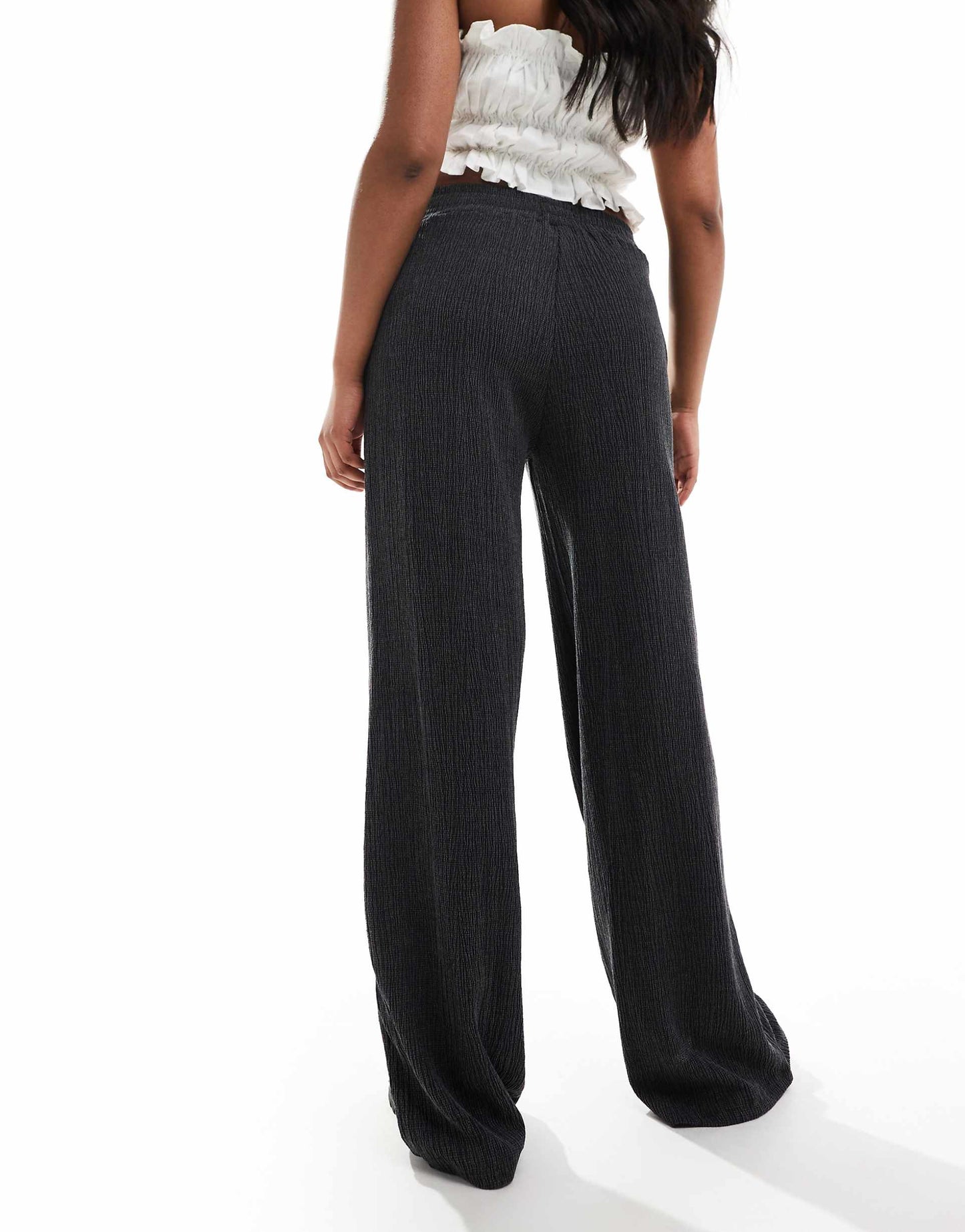 Textured Wide Leg Trouser