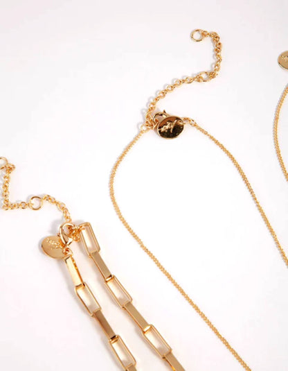 Gold Jingle Multi Row Necklace