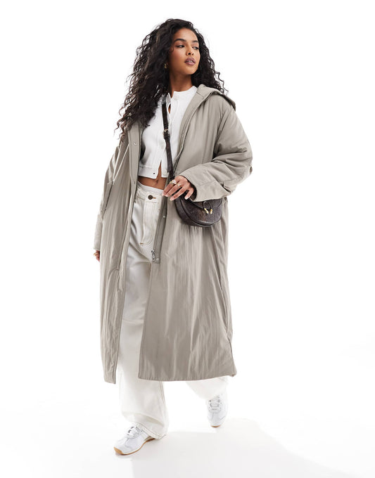 Clean Longline Puffer Coat With Hood
