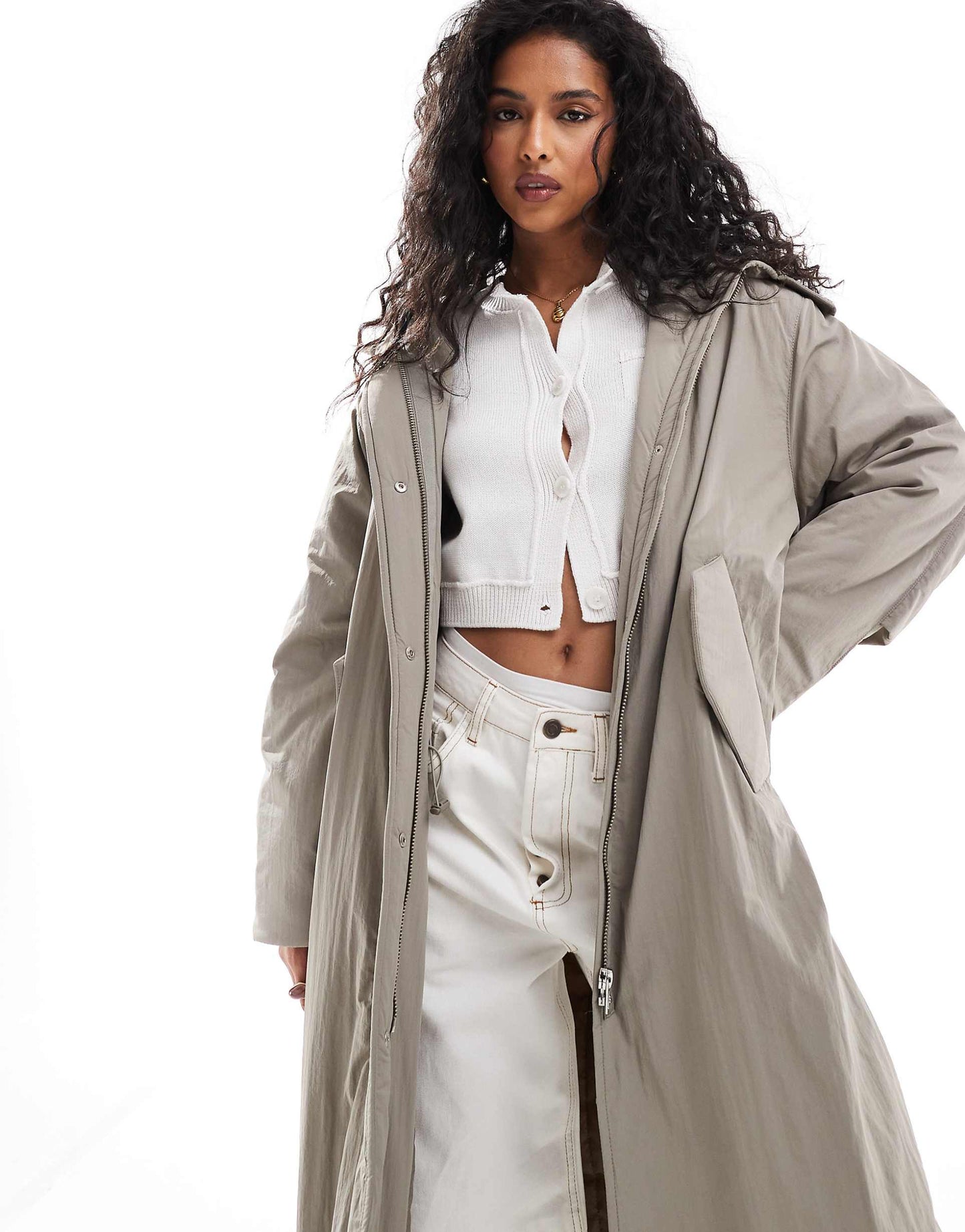 Clean Longline Puffer Coat With Hood