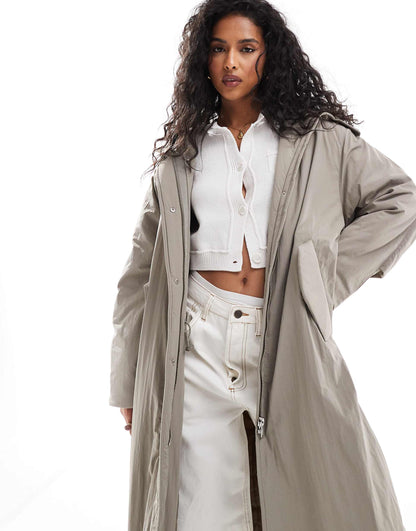 Clean Longline Puffer Coat With Hood