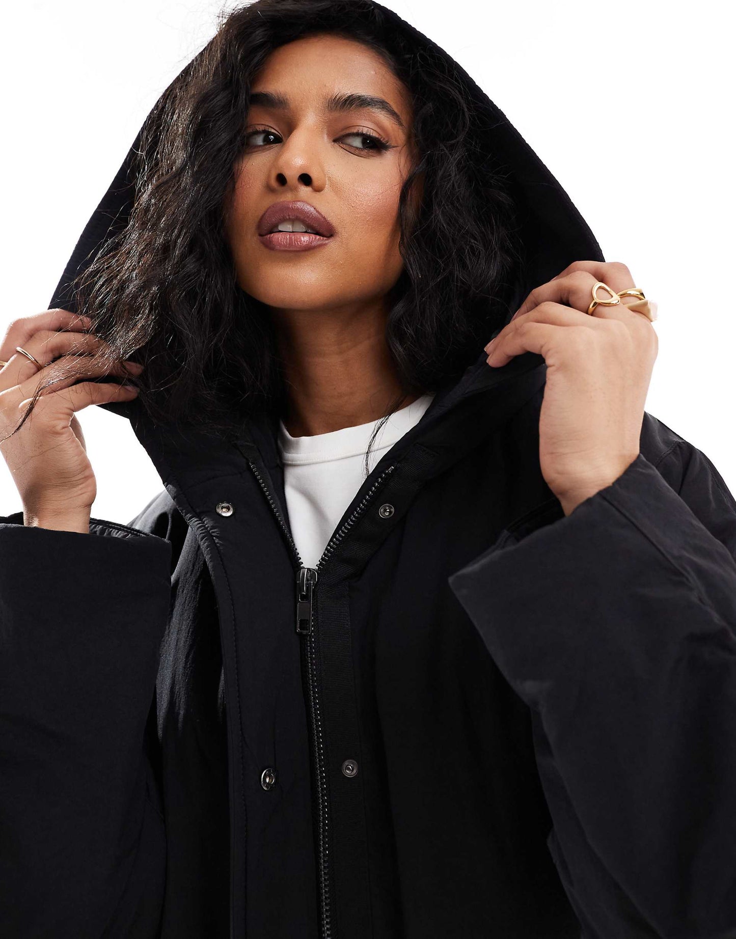 Clean Longline Puffer Coat With Hood