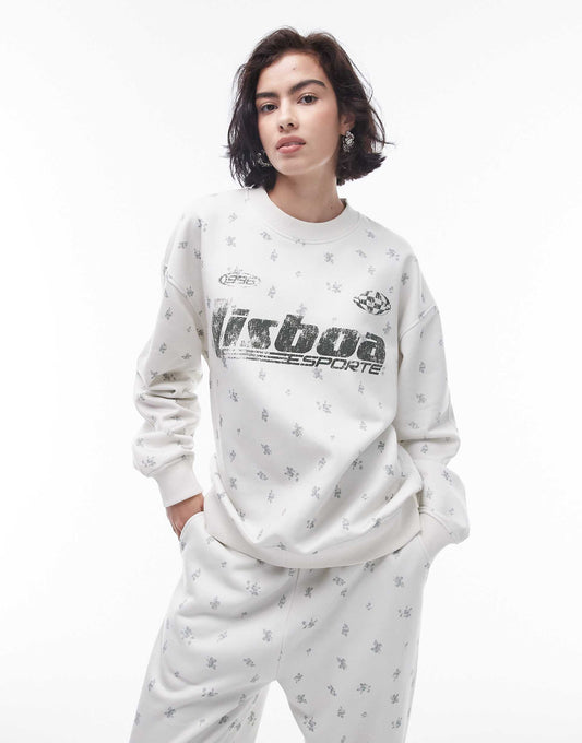 Co Ord Graphic Ditsy Lisboa Oversized Sweat