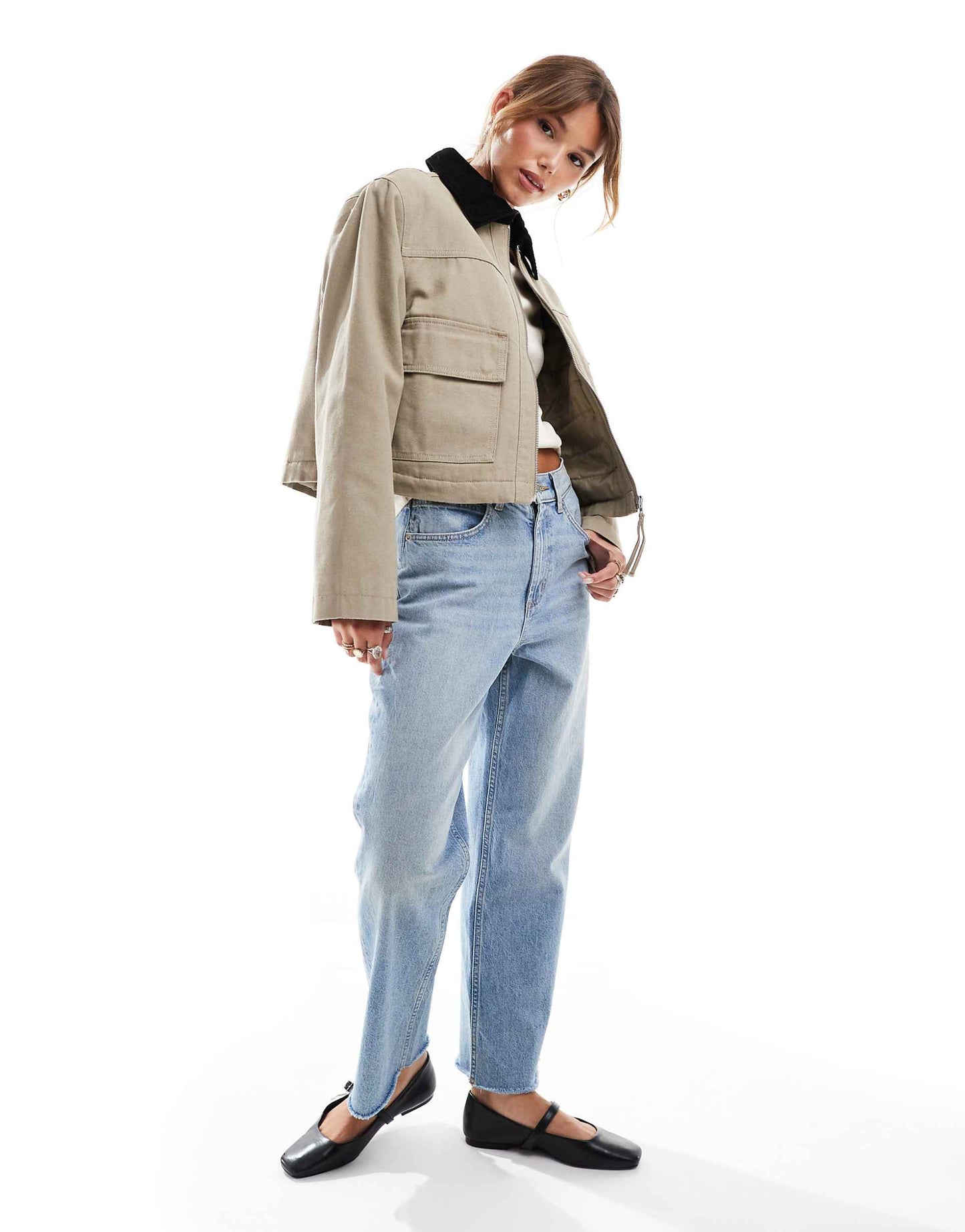 Cropped Pocket Canvas Jacket
