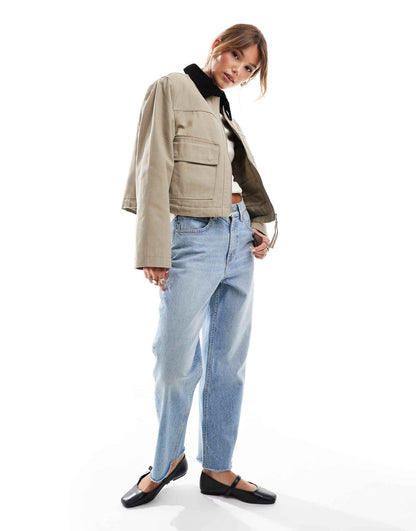 Cropped Pocket Canvas Jacket