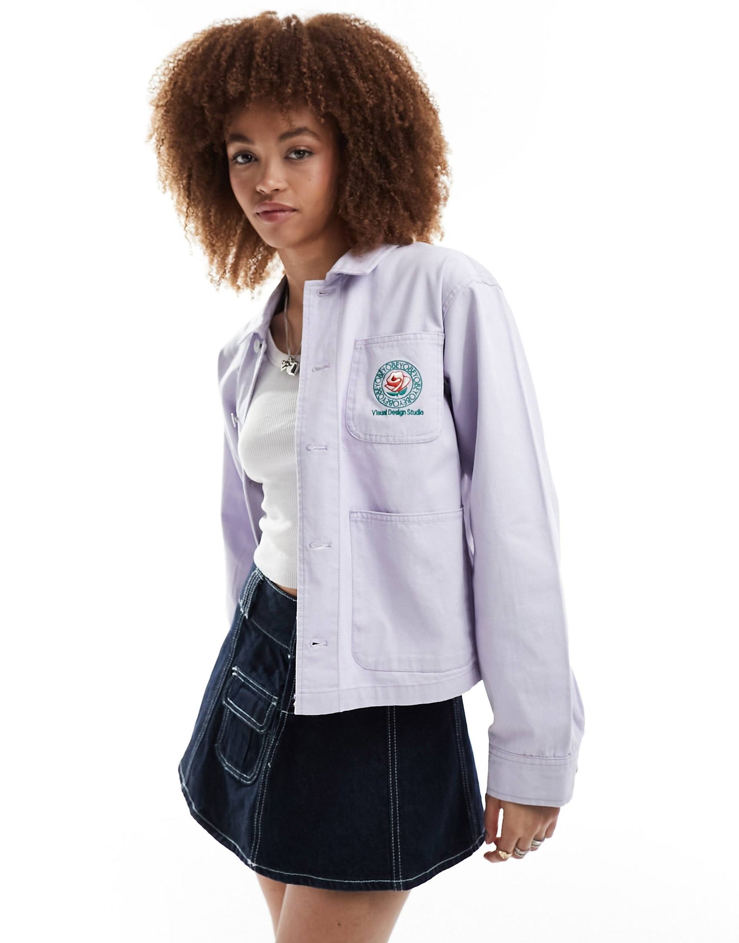 Cropped Twill Jacket With Pockets
