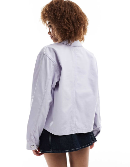 Cropped Twill Jacket With Pockets