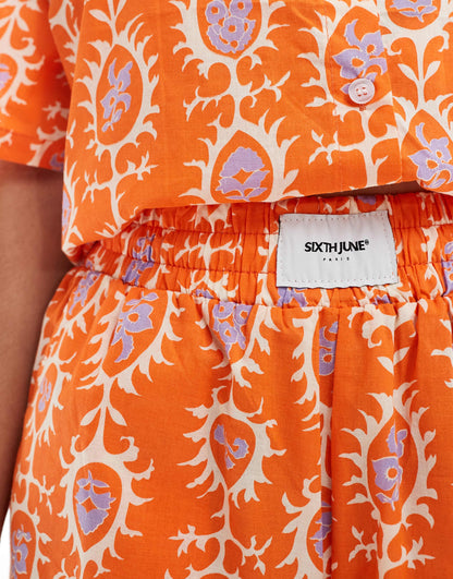 Co-Ord Printed Linen Shorts