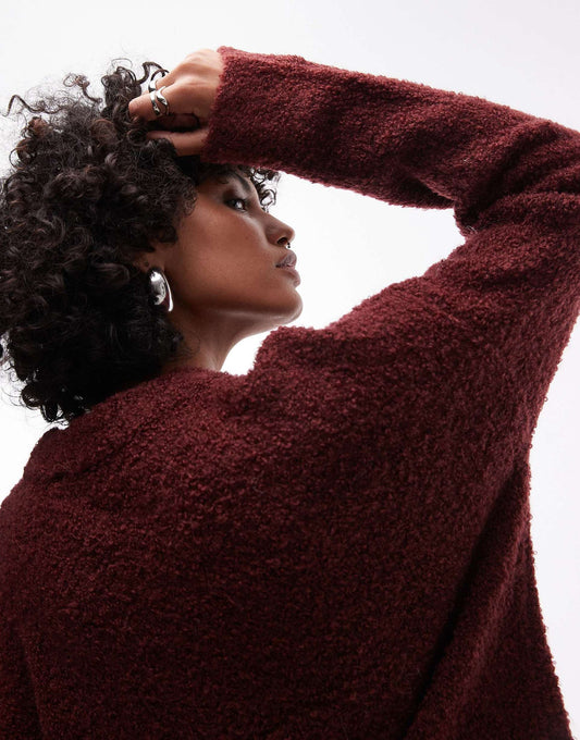 Knitted Boucle Crew Jumper