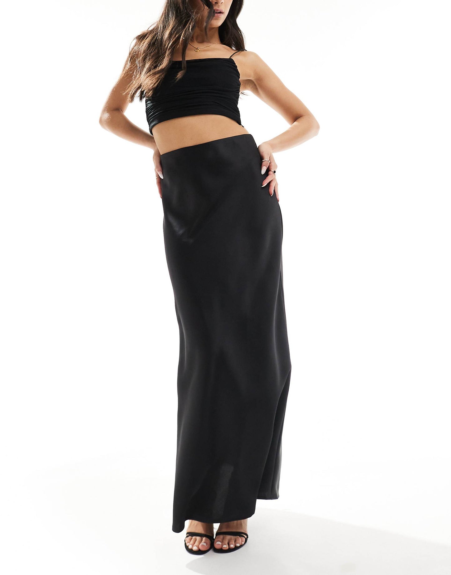 Satin Bias Cut Maxi Skirt