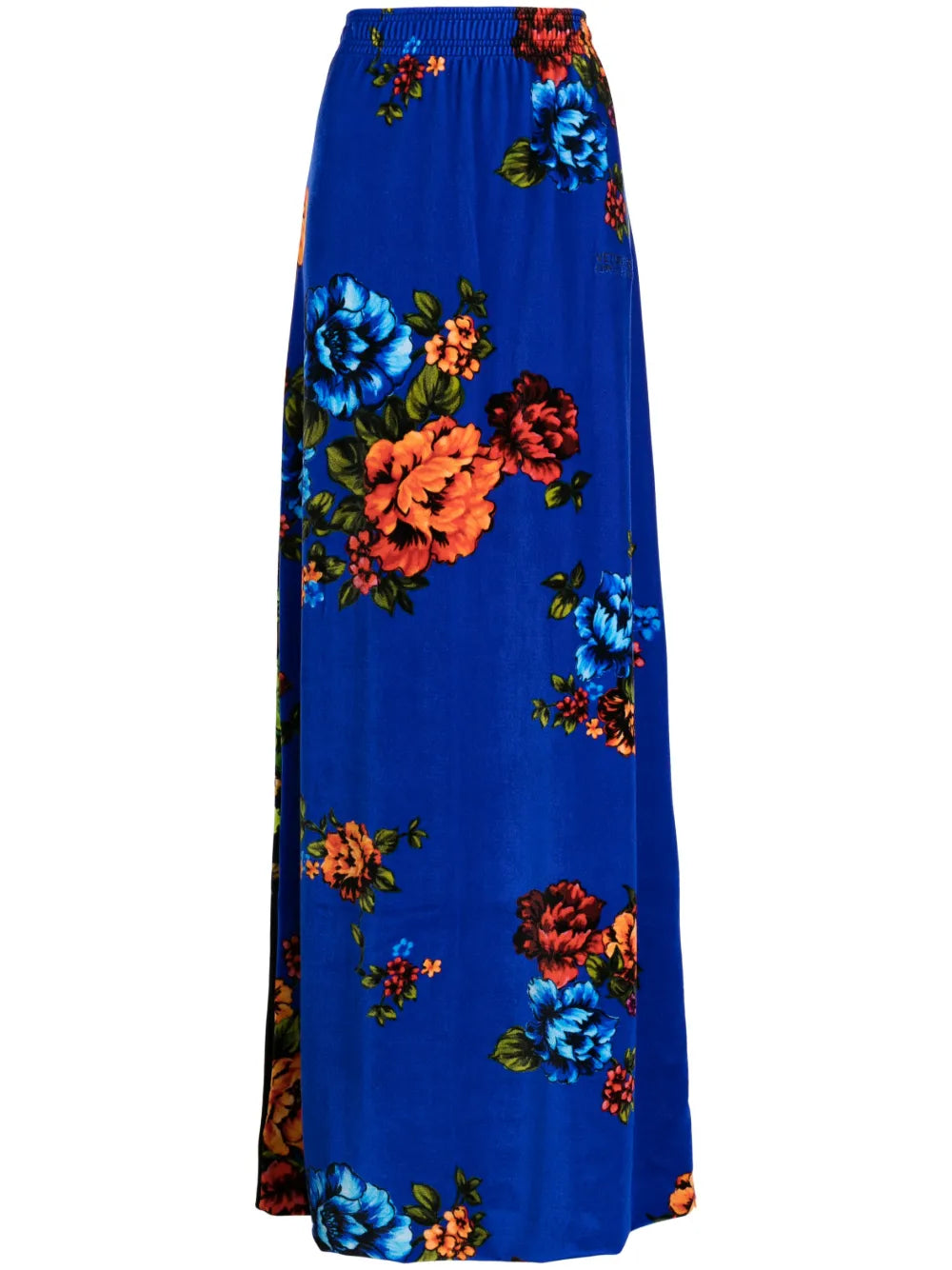 Floral-Print Velvet Maxi Skirt