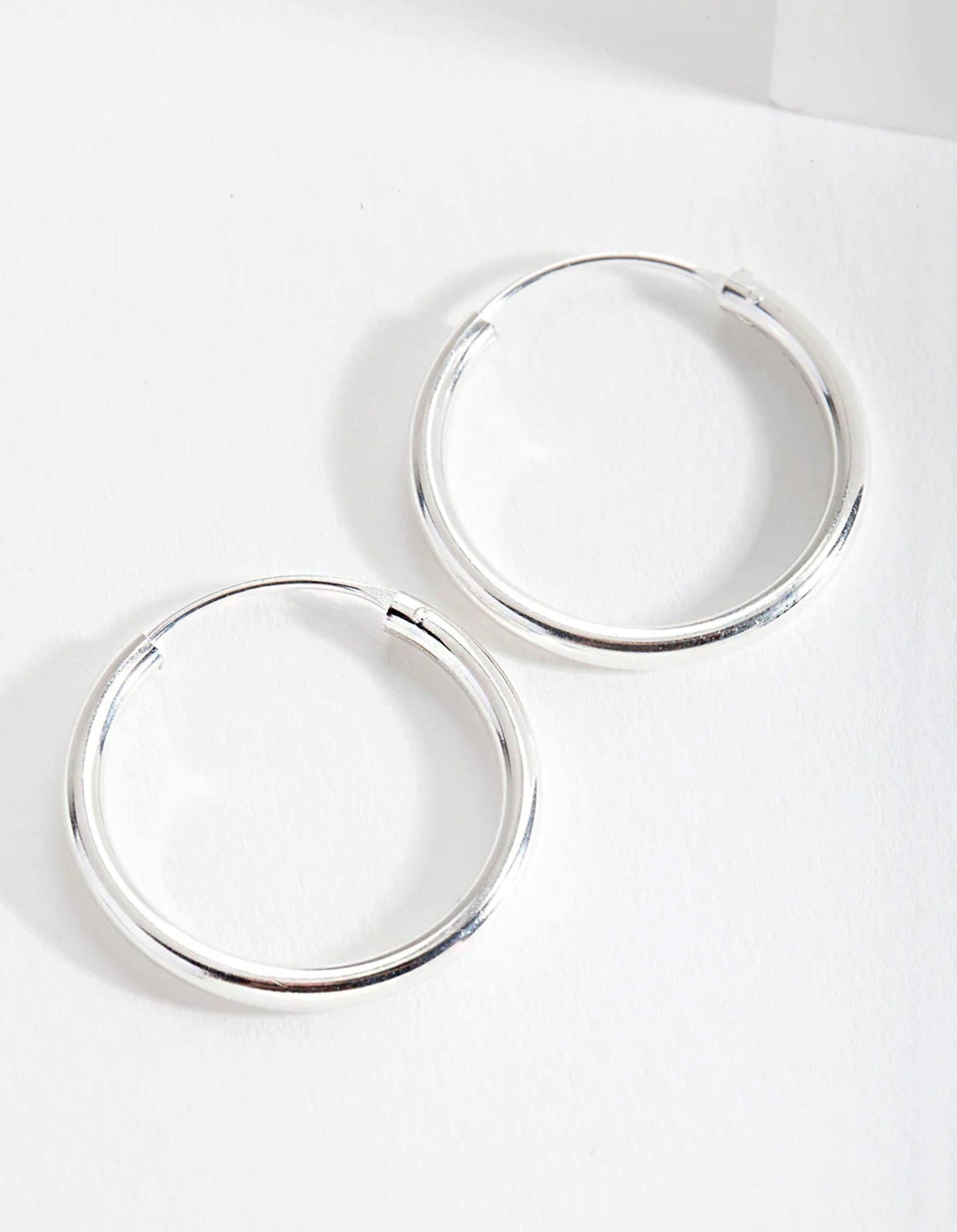 Sterling Silver Shiny 25Mm Hoop Earrings